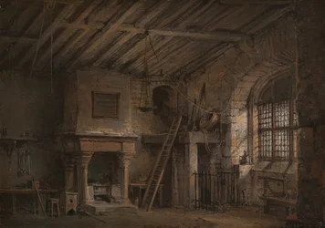 Stage Design for Heart of Midlothian, The Tolbooth, kb. 1819.