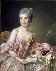 Marie Suzanne (Marie-Suzanne) Giroust portréja, Madame Roslin (1734-1772) Roslin, Alexander (Alexandre) (1718-1793) festménye