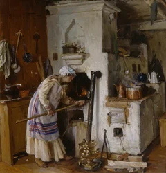 Egy új otthon mer. A kályhánál, 1918