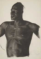 Sára, a Nyomkövető (Bahr Ouandja), a Drawings and Paintings of Africa-ból, kivégezték a Citroen Center Africa expedíció során, a második Haardt Audouin-Dubreuil küldetésben, kocsmában. Párizs, 1927