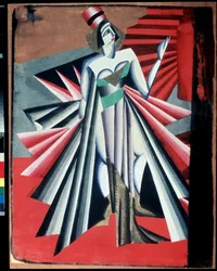 ""Karakter a Heródiából"" Jelmez Oscar Wilde "Salome" című darabjának szereplőinek. Gouache, Alexandra Alexandrovna Exter (1882-1949) 1917 Állami Központi A. Bahrusin Színházi Múzeum, Moszkva, Oroszország