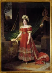 A francia Angouleme hercegnő, Marie Therese Charlotte, Madame Royale néven ismert portréja (1778-1851) Alexandre Francois Caminade (1789-1862) festménye 1827 V. 2,57x1,85 m
