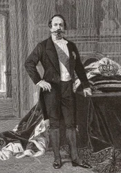 III. Napóleon, a francia császár portréja - grav. Alessandro Cabanel festményéről.
