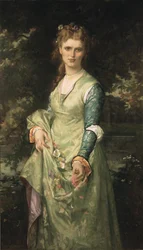 Christina Nilsson en Ophelie - Christina Nilsson (1843-1921) Opheliaként, Cabanel, Alexandre (1823-1889). Olajfestmény
