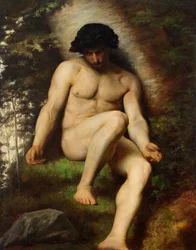 Ádám tanulmánya Az elveszett paradicsomhoz, kb. 1863
