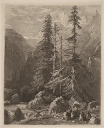 Alexandre Calame rézkarcpróbái, I, 21. tábla