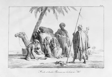 Arabok és beduinok pihennek, a Voyage to the Levant című sorozatból