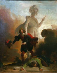 Don Juan és a parancsnok szobra, kb. 1835