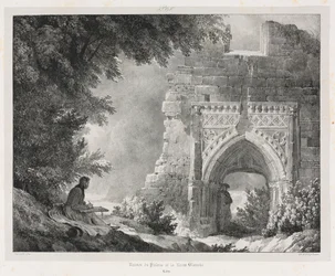 Festői és romantikus utazások a régi Franciaországban: A Fehér Királynő palotájának romjai, 1824.