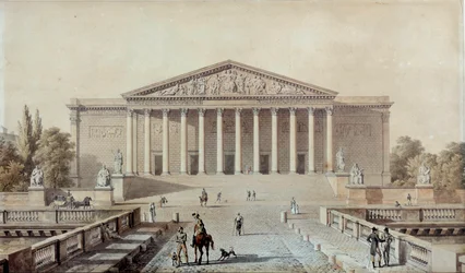 A Nemzetgyűlés, vagyis a Palais Bourbon, a Palais du Corps législatif terve. 19. század. Párizs, Palais Bourbon