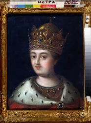 Zsófia Alekszejevna régens (1657-1704) portréja (Szófia Alekszejevna régens portréja). Alekszej Petrovics Antropov (1716-1795) festménye. Olaj, vászon, 51,5 x 42,2 cm