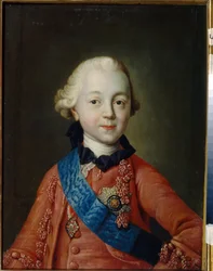 Pavel Petrovics Romanov nagyherceg (1754-1801) gyermekkori portréja. I. Pál néven Oroszország cárja lesz. (Pavel Petrovich nagyherceg gyermekkori portréja). Alekszej Petrovics Antropov (1716-1795) festménye