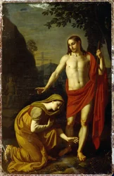 Noli Me Tangere. (Ne érj hozzám). Jézus szavai feltámadásakor, Maria de Magdalának (Mária Magdolna), a háttérben a kínkeresztek a Golgota hegyén. Alekszej Jegorovics Jegorov (1776-1851) festménye, olaj, vászon