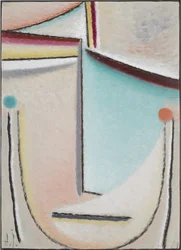 Absztrakt fej: rózsaszín-világoskék, 1929