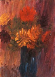 Nagy csendélet: Vörös és sárga dália; Nagy csendélet: Vörös és sárga daliák, 1937