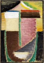 Absztrakt arc (absztrakt fej). Alexei von Javlensky (Alexi von Jawlensky, Alexej von Javlenski) (1864-1941) munkája, olaj, karton