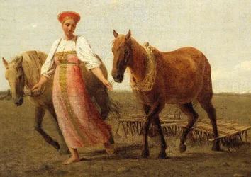 Oroszul: "A felszántott mezőn. Tavasz" A felszántott mezőn. Spring