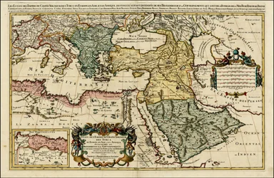 Hubert Jaillot 1692-es térképe a Török Birodalomról Európában, Ázsiában és Afrikában.