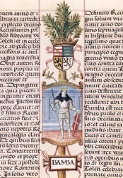 Wamba vizigót király portréja (megh. 688, Spanyolország királya 672-680/681, Alonso de Cartagena "Spanyolország királyainak genealógiájából")