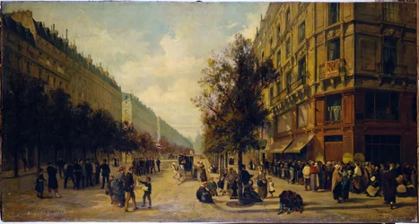 Sor egy élelmiszerbolt ajtajánál (a rue Réaumur és a boulevard Sébastopol sarkán) 1870 novemberében, 1871-ben