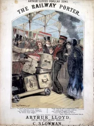 The Railway Porter, C. Plowman népszerű viktoriánus dalának kottájának borítója, 1870