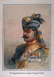 Risaldar, durrani fej és váll portréja, illusztrációja az „India hadseregéhez”, G.F. őrnagy. Macmunn, 1911-ben, 1908-ban