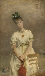 Fiatal nő a tenger mellett, 1886