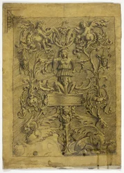 Dekoratív design Putti és griffekkel