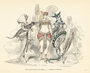 Salammbo és Potiphar felesége egzotikus ruhákban, Carthage, 3