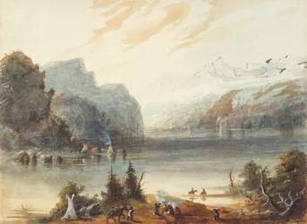 Lánctó a Sziklás-hegységben, 1837 körül (ceruza, akvarell és gouache papíron)