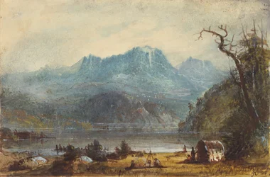 Lake Scene, Wild River Mountains, 1837 körül (akvarell, papír)