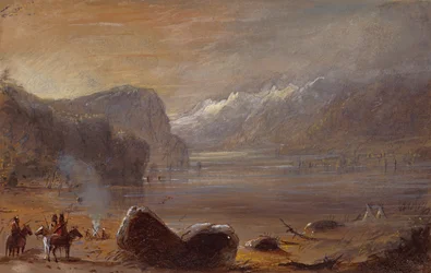 Lake, Wind River Range, 1837 körül (ceruza, akvarell és gouache papíron)