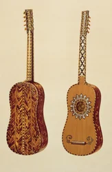 Rizzio gitár, a "Musical Instruments"-ből (színes litho)