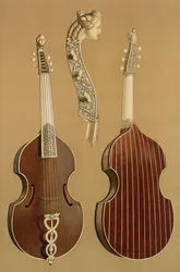 Viola da gamba, vagy basszusviola, Joachim Tielke (1641-1719) műve, Hamburg, 1701, a „Musical Instruments” című kiadványból