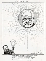 Victor Hugo és Emile Zola karikatúrája, 1875-1880 körül (metszet)
