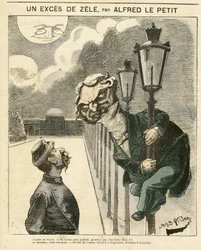 Alfred Le Petity (1841-1909) illusztrációja a Le Grelot borítójára