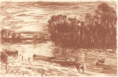 A Loing partjai Saint-Mammes közelében Bords du Loing, pres Saint-Mammes, 1896.