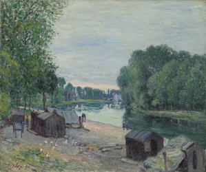 Kunyhók a Loing szélén; Cabanes au bord du Loing, 1896