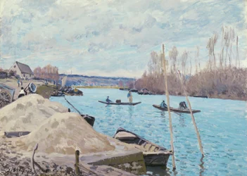 A Szajna Port-Marlyban, Homokhalmok, 1875.