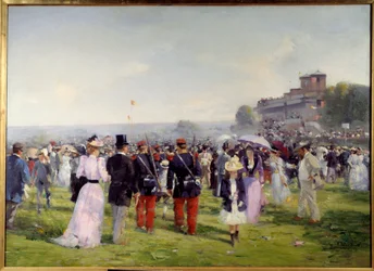 A versenyek vége az Auteuil-festménynél, Alfred Smith (1853-1936) 1893 V. 1,09x1,5 m Párizs, Musee Carnavalet Figyelem! Ennek a műnek a felhasználása harmadik féltől kérhető engedélyezési kérelmet vagy további díjakat vonhat maga után