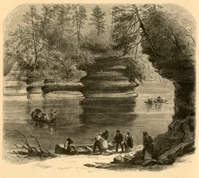 "Steamboat Rock, Wisconsin River", 1874.