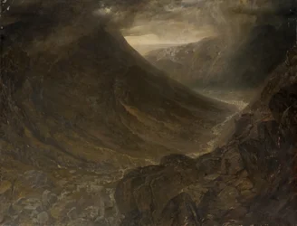 Wasdale Head a Styhead Pass-ról, Cumbria, 1854 körül