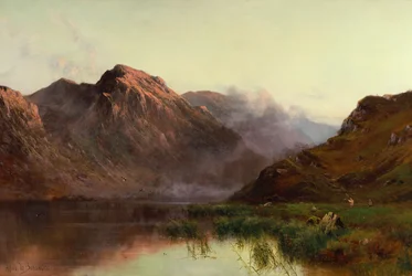 Vadmadarak vadászata Llyn Crafnant (olaj, vászon)