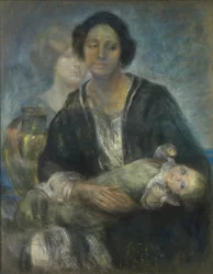 Olasz nő gyermekkel