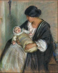 Anya és síró baba