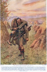 Hogyan nyerte el Ross Tollerton közlegény a VC-t, illusztráció a Hutchinson & Co. által kiadott „Deeds That Thrill The Empire”-ből, 1920 körül (színes litó)