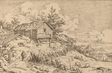 Ember egy romos sövény bejáratánál, valószínűleg c. 16451656.