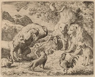 A Medve igazságért könyörög az oroszlánhoz, valószínűleg c. 16451656.