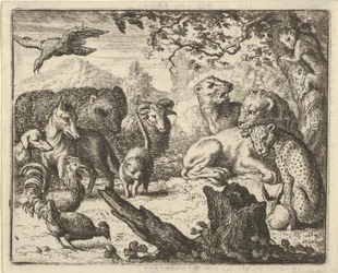 Az Oroszlán tartós békét hirdet az őt körülvevő állatoknak, 1650-75.