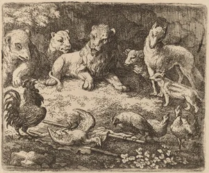 The Rooster Charges Reynard, valószínűleg c. 16451656.